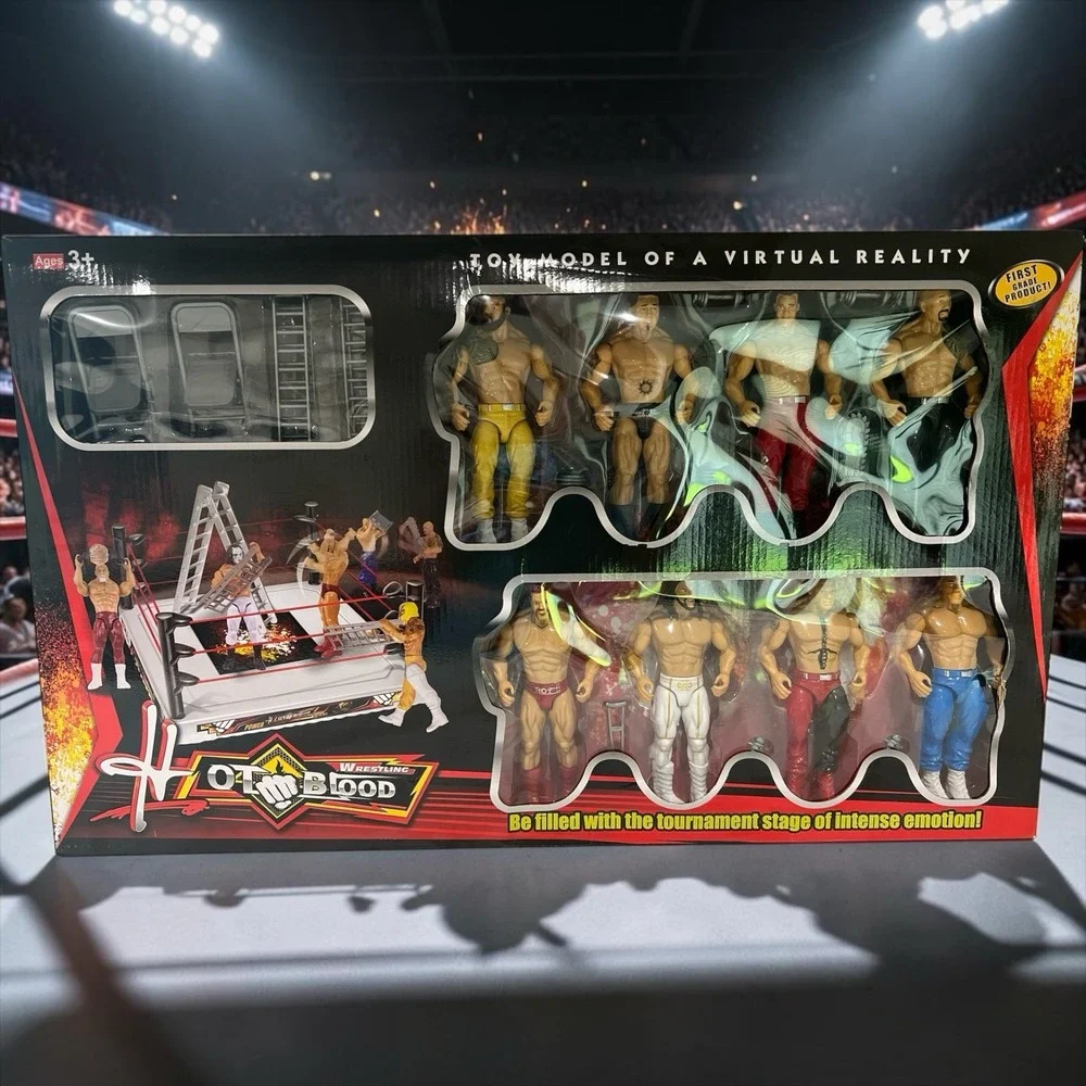 Hot Blood Wrestling Ultimate Warrior Action Figures With Wrestling  Ring New